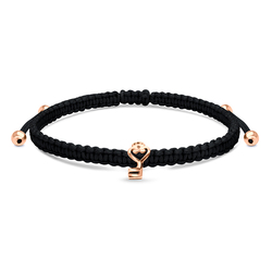 Rose Gold Plated Silver Key with Matt Rope Bracelet BR-302-RO-GP